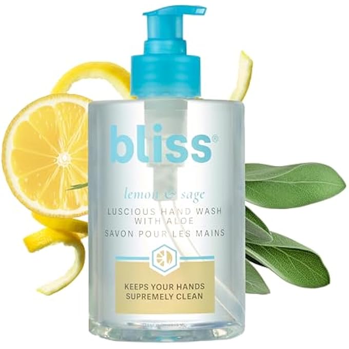 BLISS غسول يدين ليمون وميرمية لذيذ مع الألوة مرطب ومنعش مع زيت جوز الهند وفيتامين ب5 ينظف بلطف دون تجفيف 12.14 أونصة سائلة - Image 1